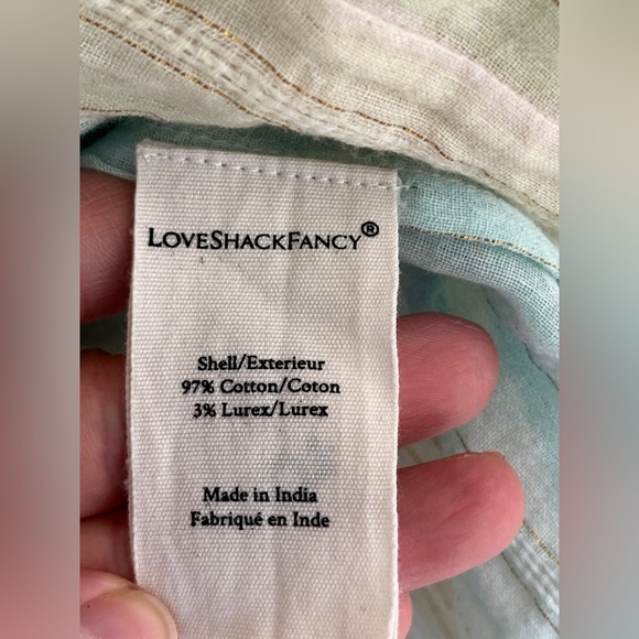 LoveShackFancy Banou Rainbow Long Sleeve Mini Dress With Metallic Detailing sz M - Picture 12 of 16